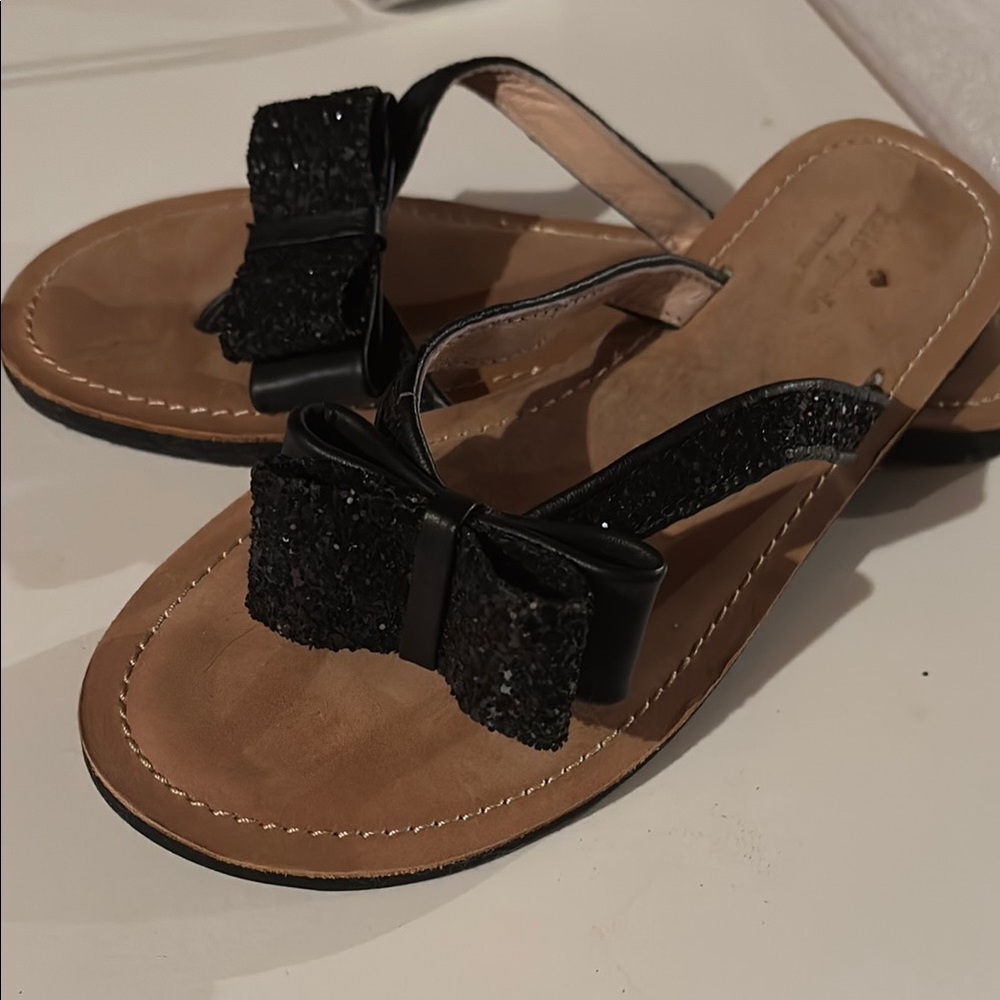 Elegant Black Bow Sandals
